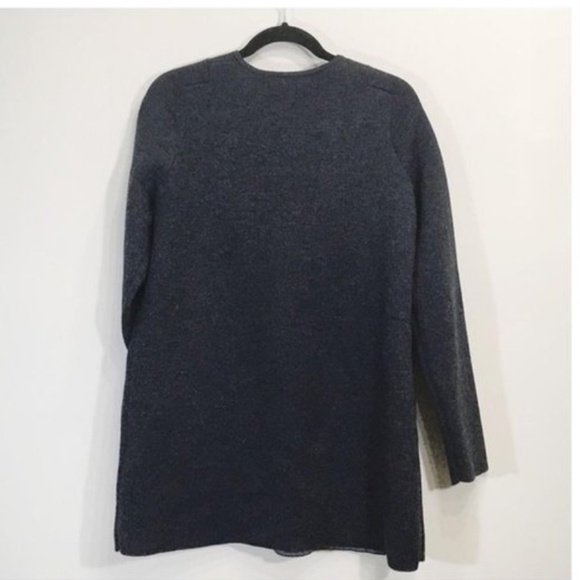 Catherine Malandrino Duster Cardigan Navy blue Gray Sz L Oversized - Picture 2 of 12